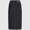 Nauhallinen denim-midihame Nauhallinen denim-midihame