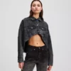 OVERSIZED CROPPED DENIM JACKET OVERSIZED CROPPED DENIM JACKET