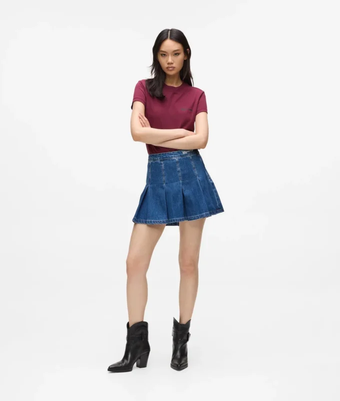 Pliseerattu denim-minihame Pliseerattu denim-minihame
