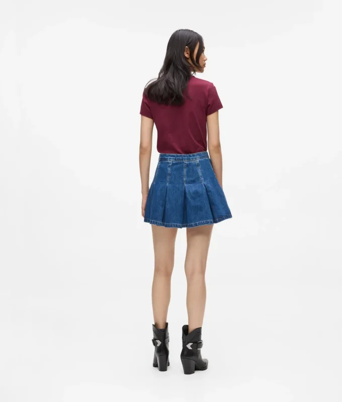 Pliseerattu denim-minihame Pliseerattu denim-minihame