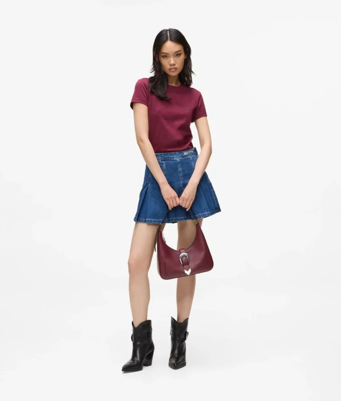 Pliseerattu denim-minihame Pliseerattu denim-minihame