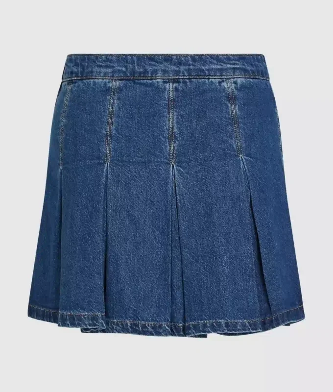 Pliseerattu denim-minihame Pliseerattu denim-minihame
