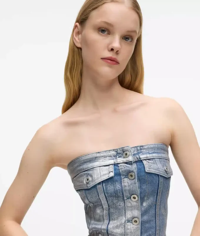Päällystetty denim-bustier Päällystetty denim-bustier