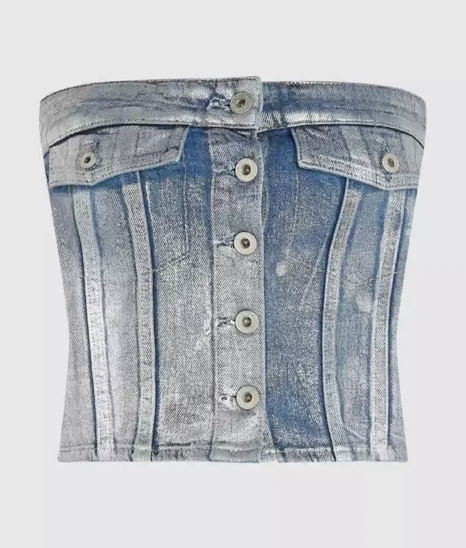 Päällystetty denim-bustier Päällystetty denim-bustier