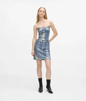 Päällystetty denim-minihame