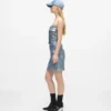 Päällystetty denim-minihame
