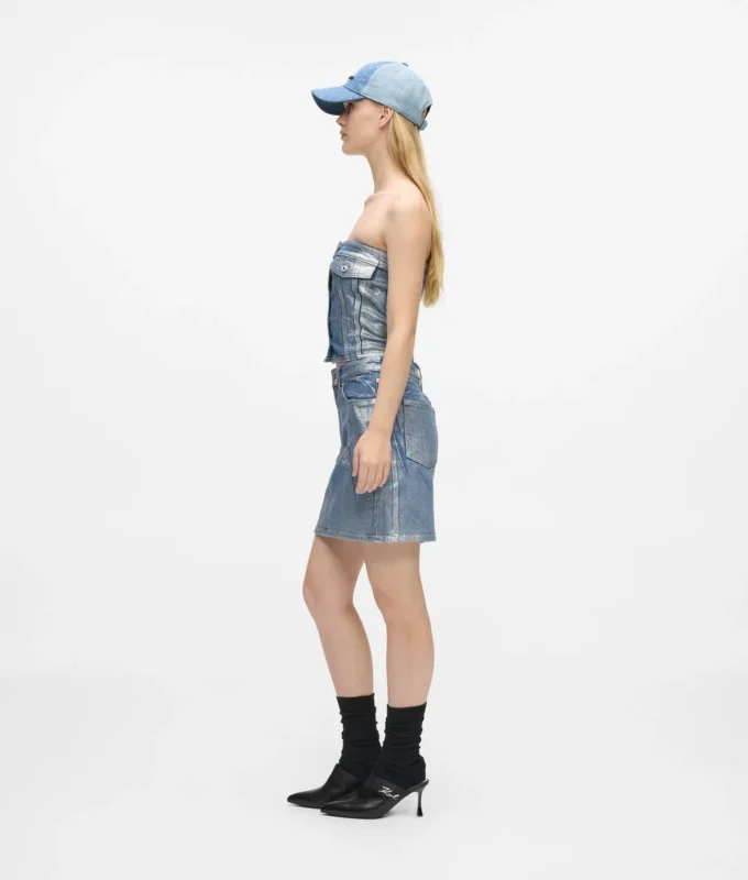 Päällystetty denim-minihame