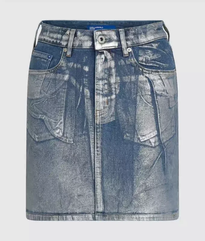 Päällystetty denim-minihame