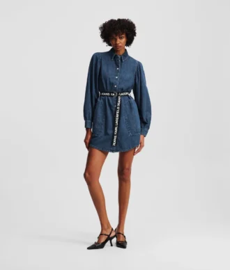 PUFF-HIIHTOINEN DENIM-MEKKO