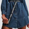PUFF-HIIHTOINEN DENIM-MEKKO