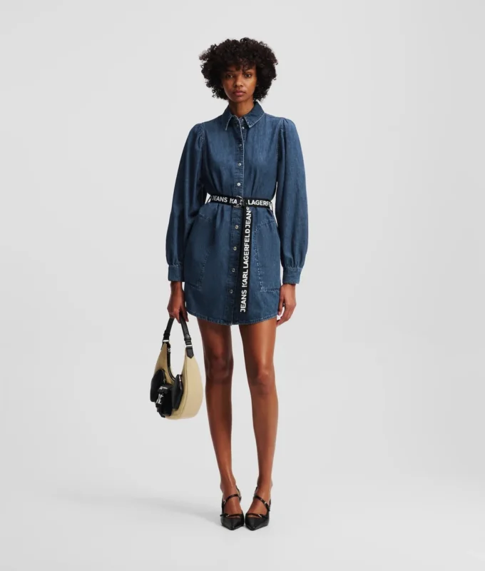 PUFF-HIIHTOINEN DENIM-MEKKO