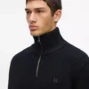 Puolivetoketjullinen turtleneck-villapaita Puolivetoketjullinen turtleneck-villapaita