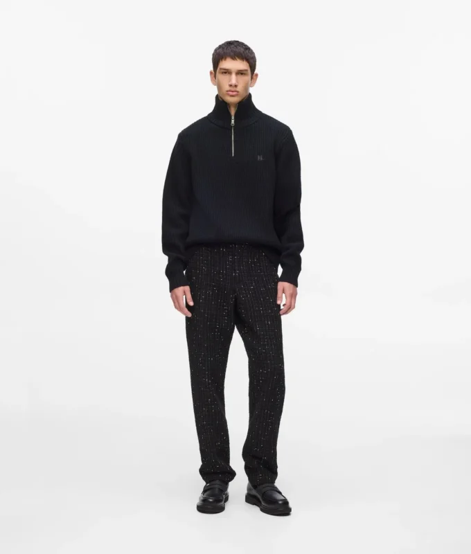 Puolivetoketjullinen turtleneck-villapaita Puolivetoketjullinen turtleneck-villapaita