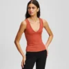 RIBBED V-NECK TANK TOP RIBBED V-NECK TANK TOP