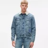 Shearling-denimtakki Shearling-denimtakki