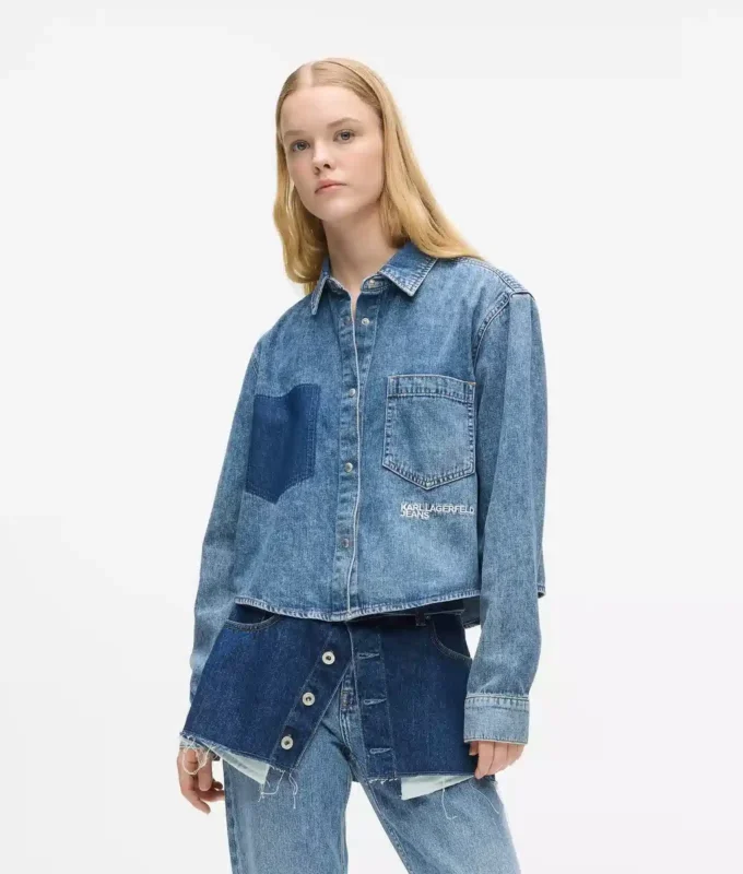 Suorakaiteen muotoinen denimpaita Suorakaiteen muotoinen denimpaita