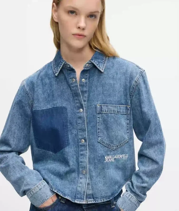 Suorakaiteen muotoinen denimpaita Suorakaiteen muotoinen denimpaita