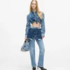 Suorakaiteen muotoinen denimpaita Suorakaiteen muotoinen denimpaita