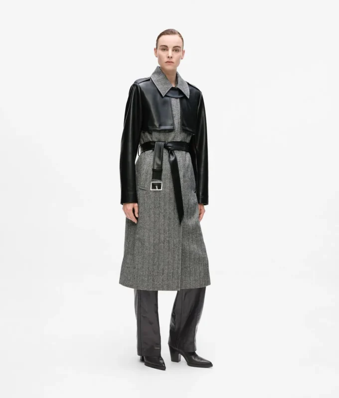 Tweed- ja tekonahkatakki Tweed- ja tekonahkatakki