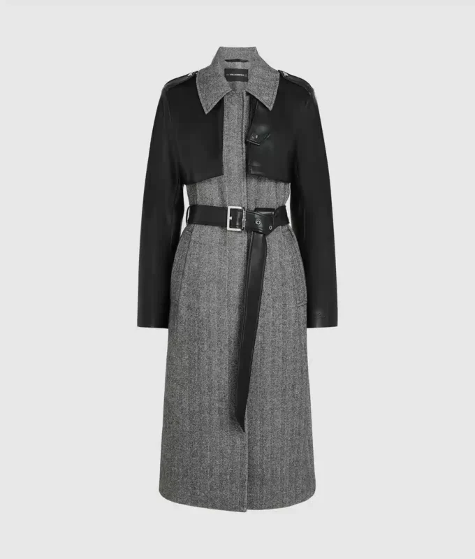 Tweed- ja tekonahkatakki Tweed- ja tekonahkatakki