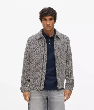 Vetoketjullinen bouclé-tweed-takki