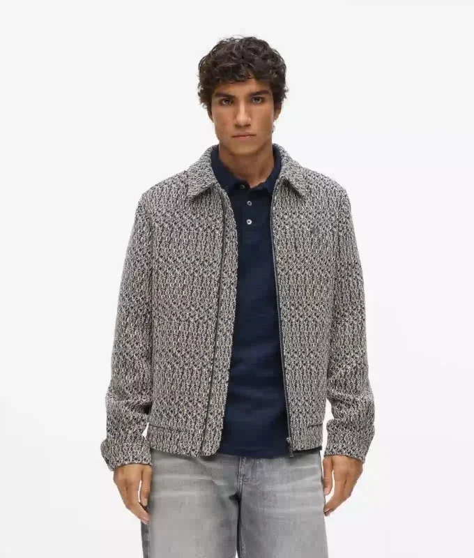 Vetoketjullinen bouclé-tweed-takki Vetoketjullinen bouclé-tweed-takki