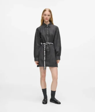 Vyötäröinen denim-mekko
