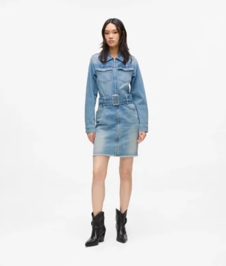 Vyötäröinen denim-mekko