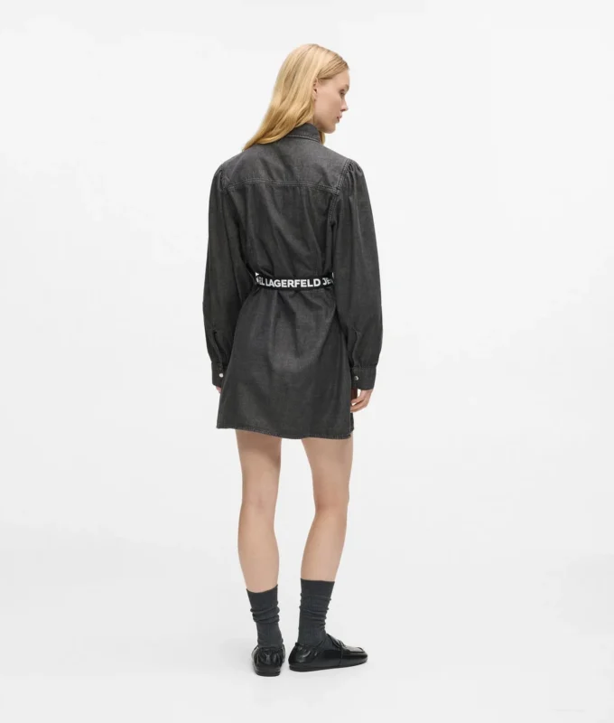 Vyötäröinen denim-mekko Vyötäröinen denim-mekko