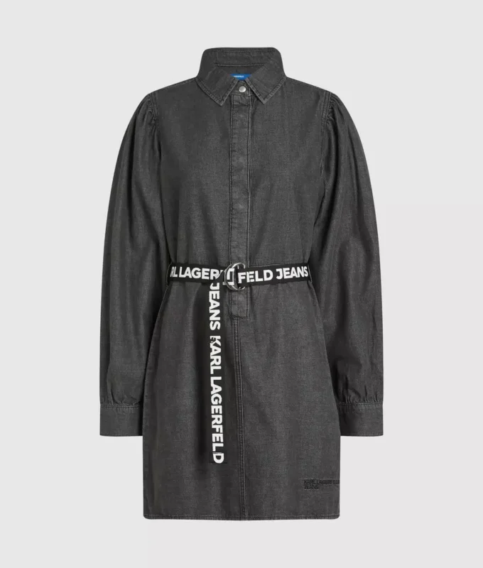 Vyötäröinen denim-mekko Vyötäröinen denim-mekko