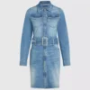 Vyötäröinen denim-mekko Vyötäröinen denim-mekko