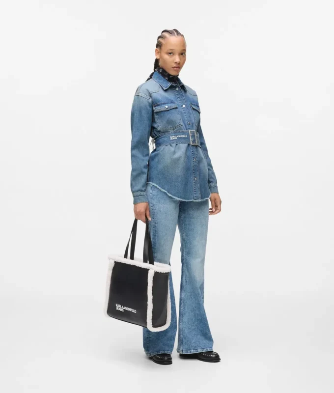 Vyötäröinen denimpaita Vyötäröinen denimpaita