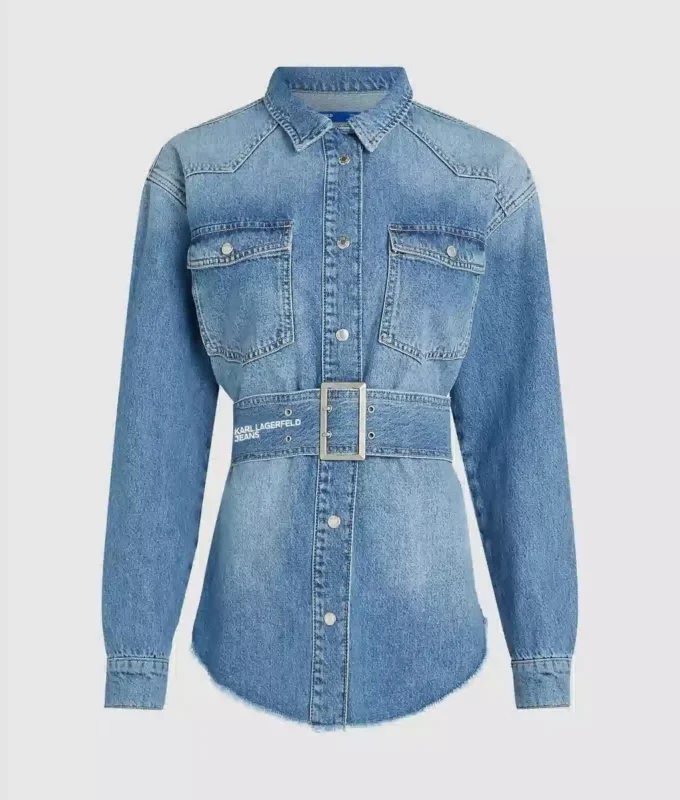 Vyötäröinen denimpaita Vyötäröinen denimpaita
