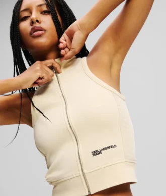 ZIP-FRONT SLEEVELESS TOP